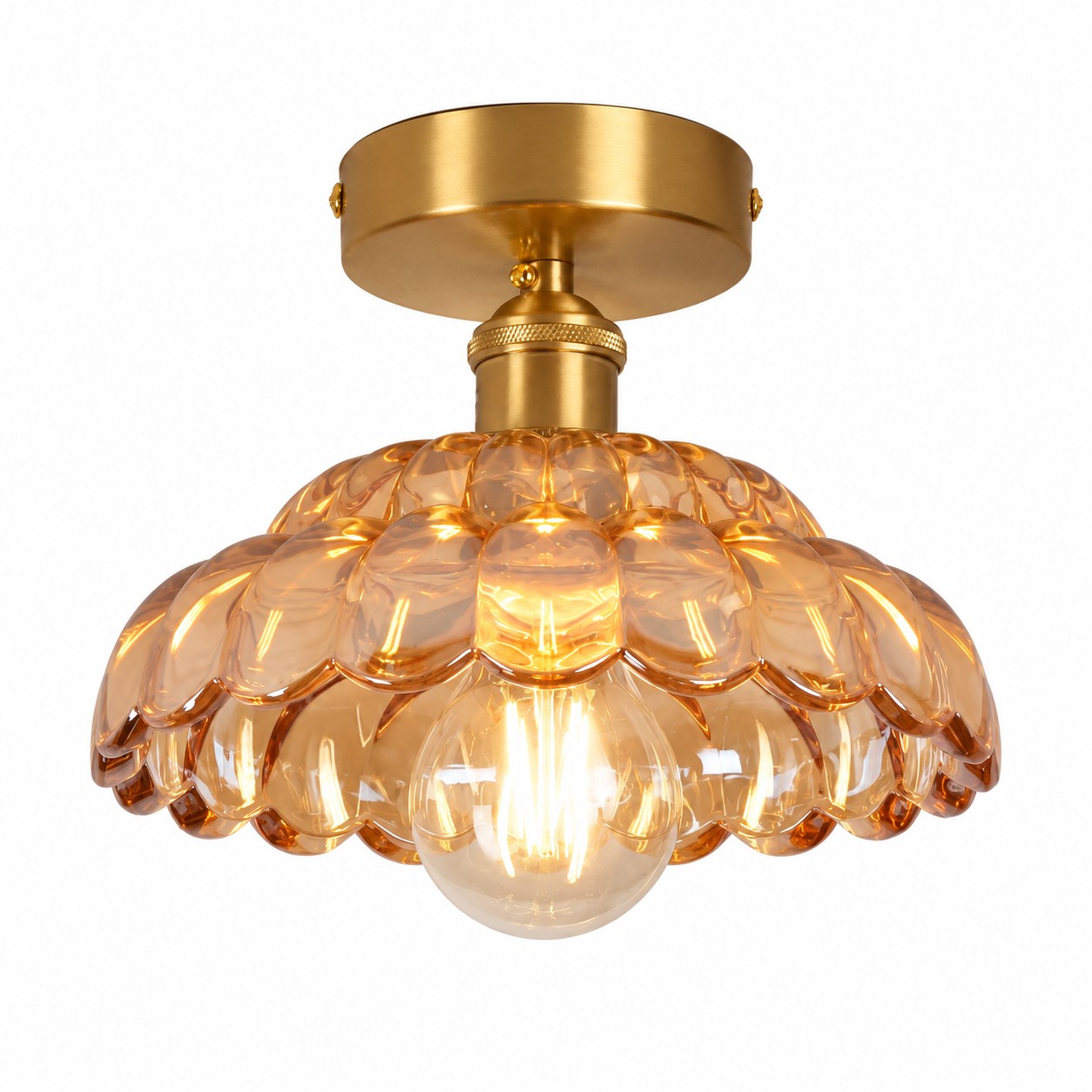 Amber Puff-Skirt Ceiling Light