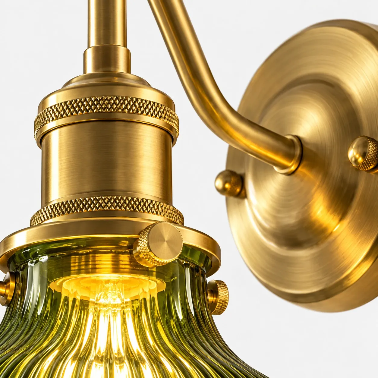 Vintage Green Glass Wall Sconce