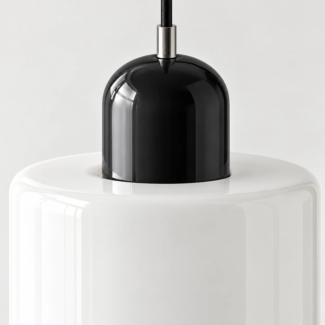Close-up detail of the Nordic Morandi Cylinder Glass Pendant Light