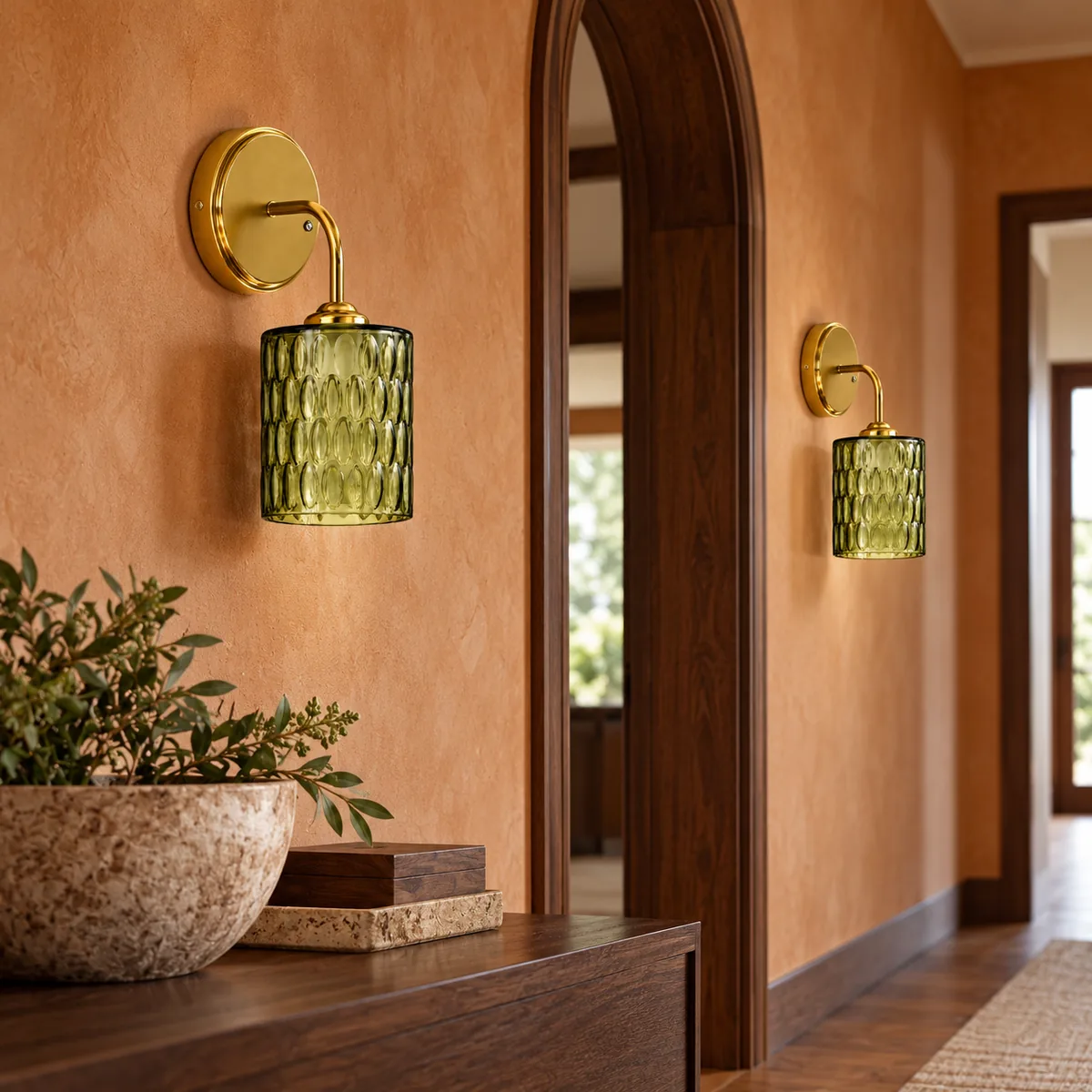 Hammered-Glass Wall Sconce