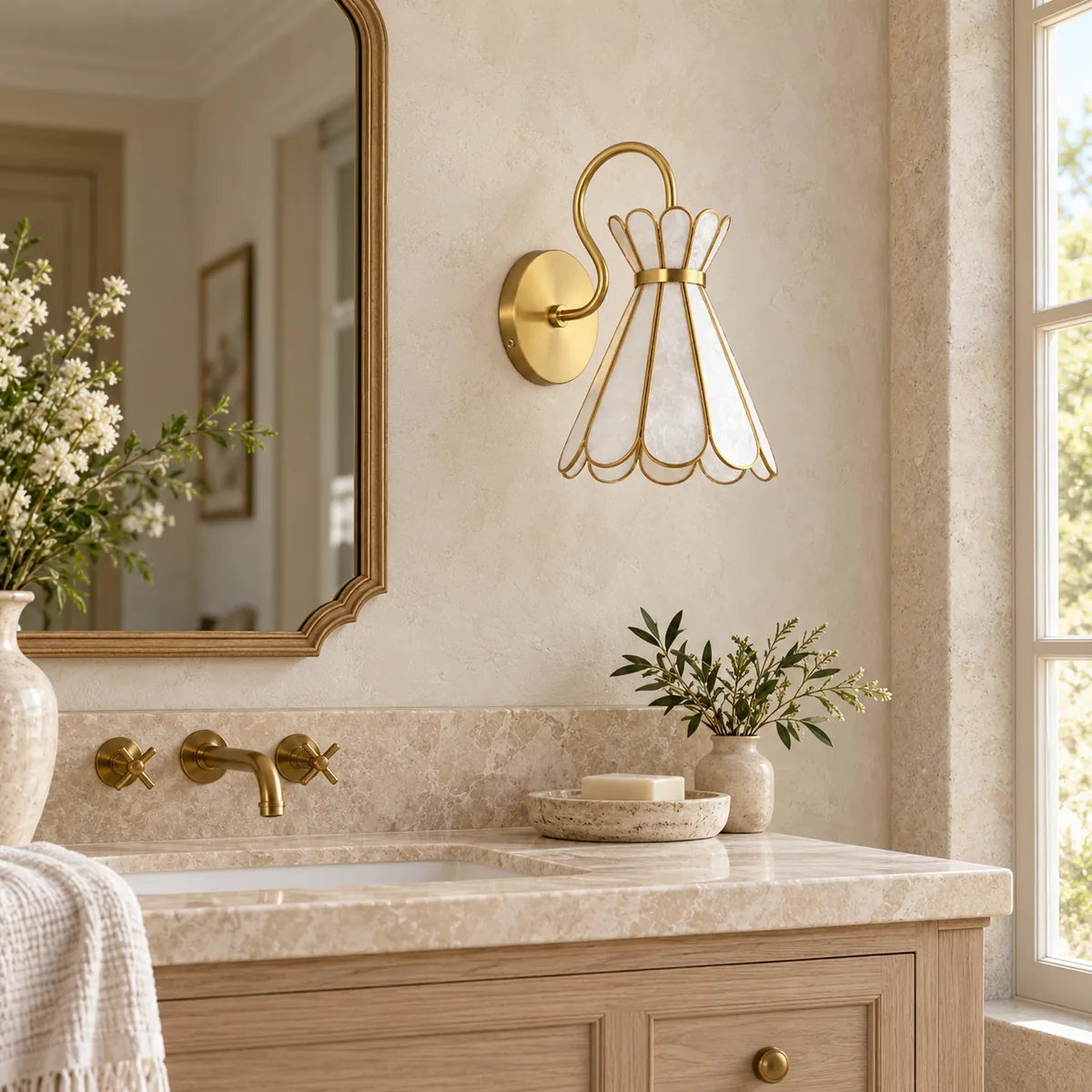Capiz Petal Wall Sconce