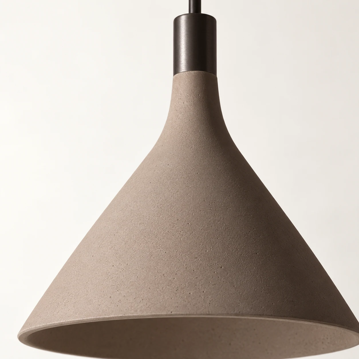 Close-up of Alphomo concrete pendant texture and finish