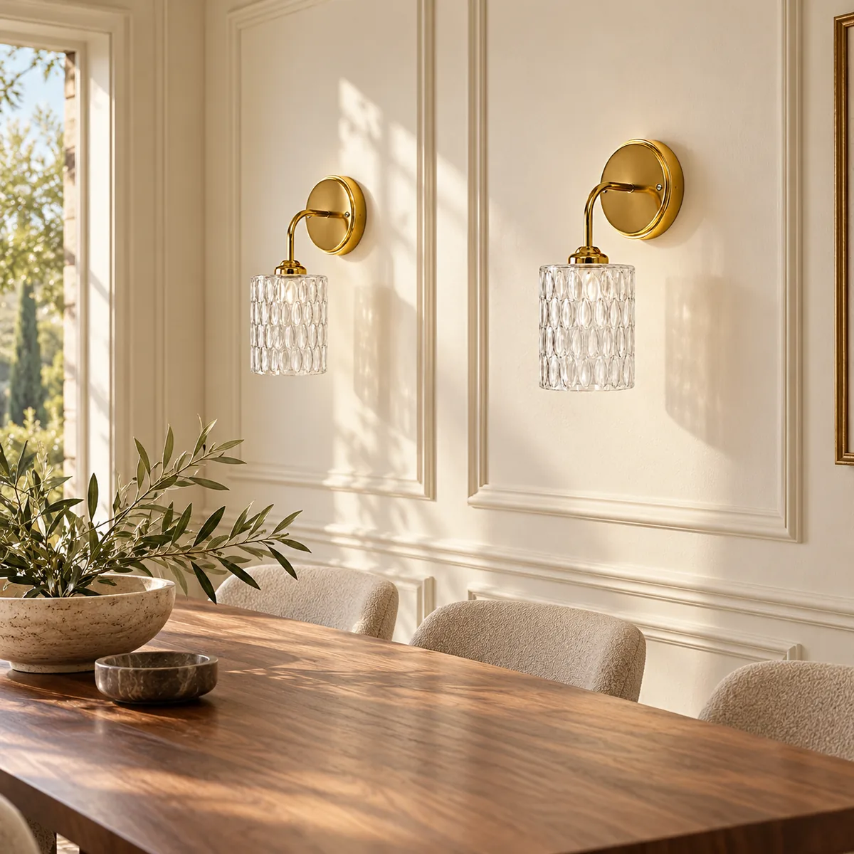 Hammered-Glass Wall Sconce