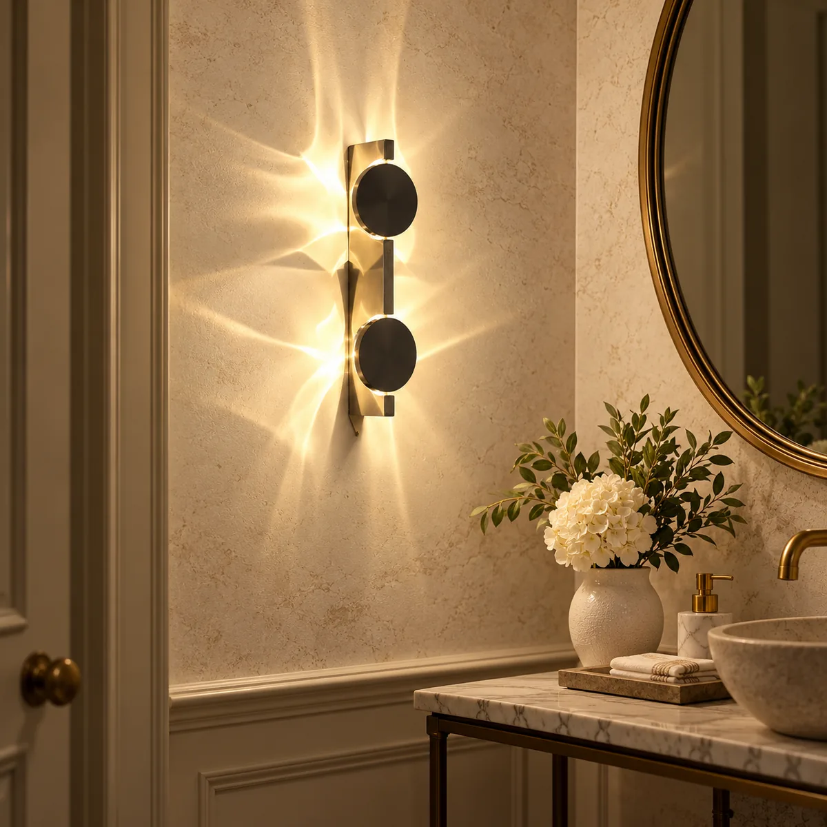Rotating Wave-Disc Wall Light