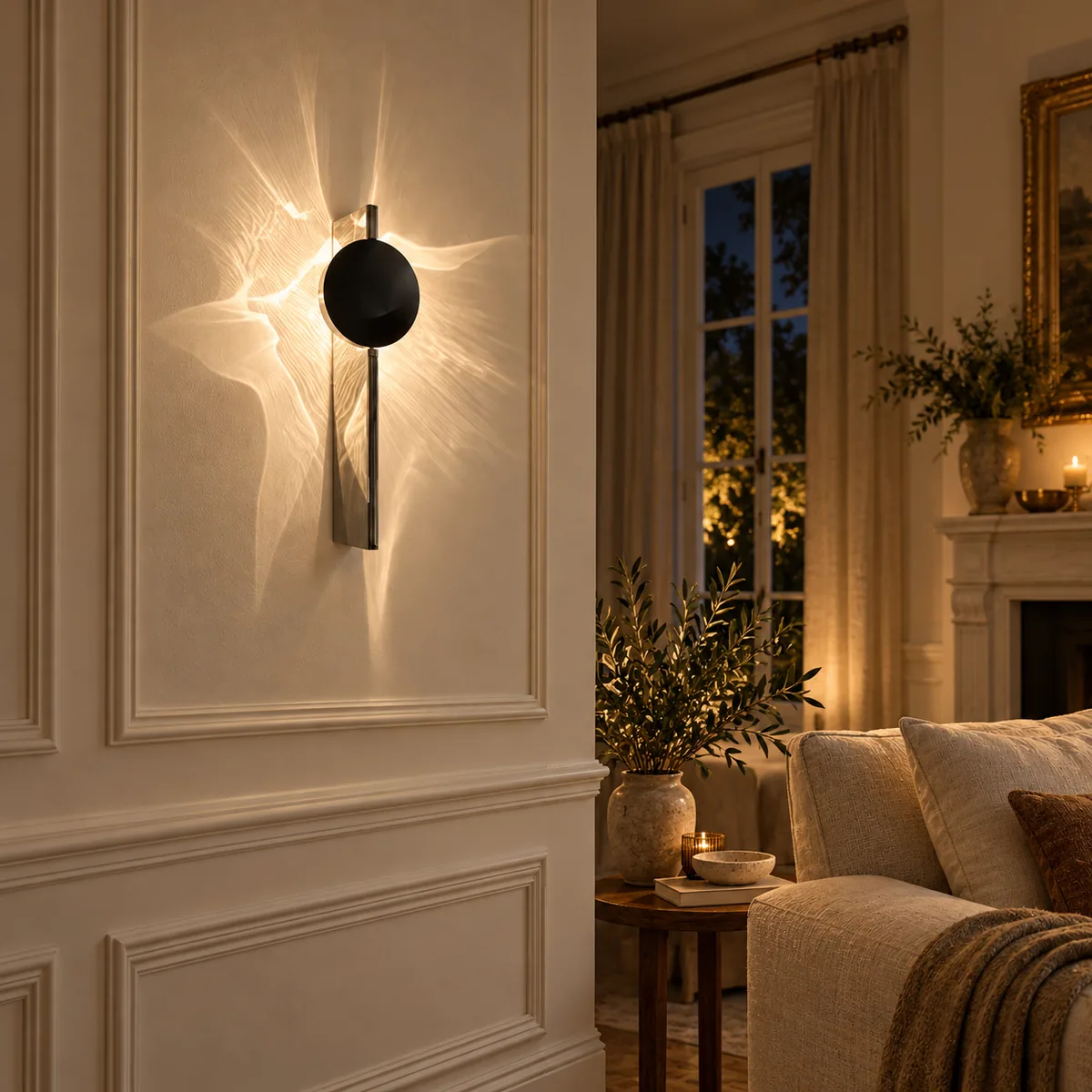 Rotating Wave-Disc Wall Light