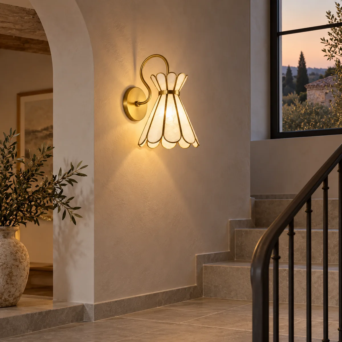 Capiz Petal Wall Sconce