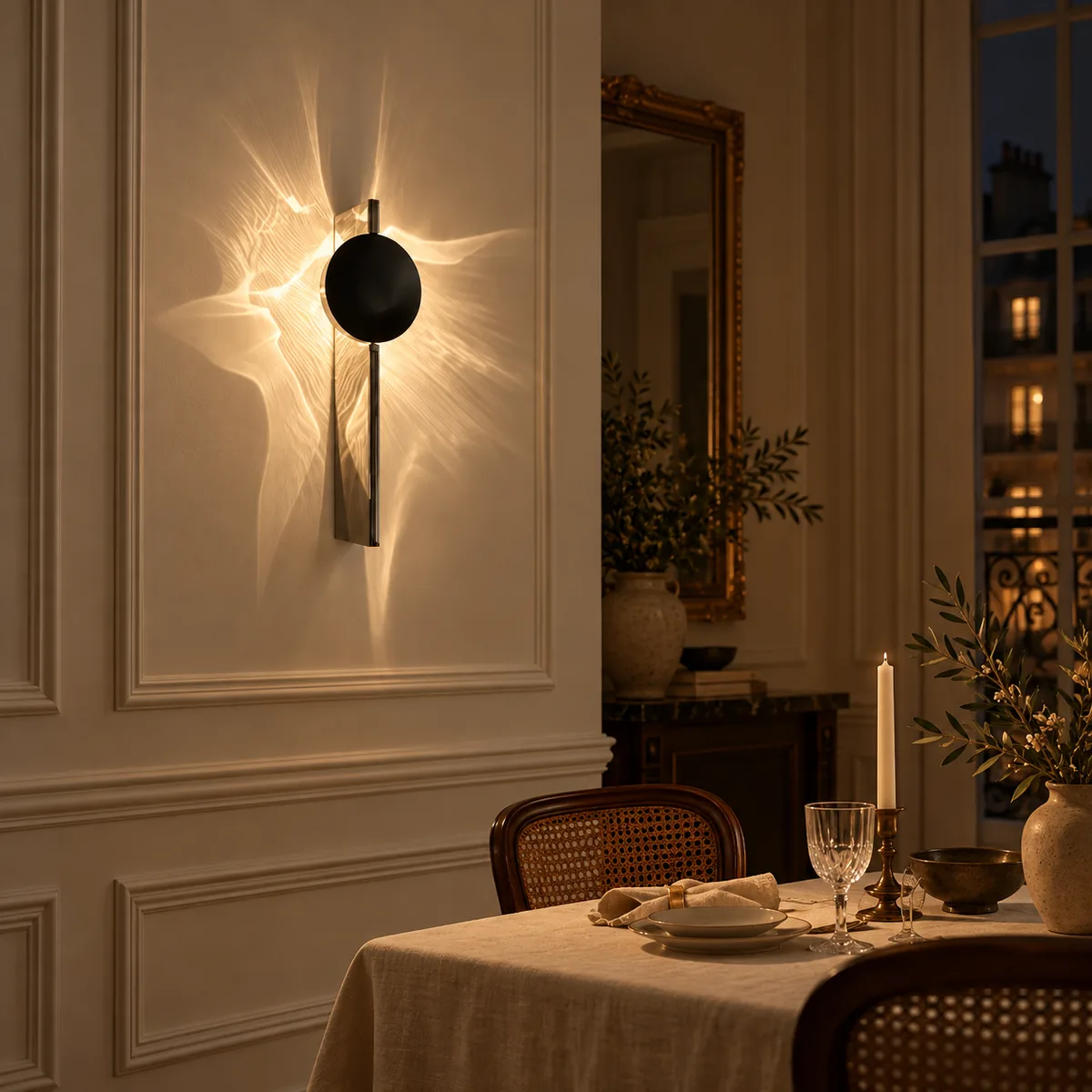 Rotating Wave-Disc Wall Light