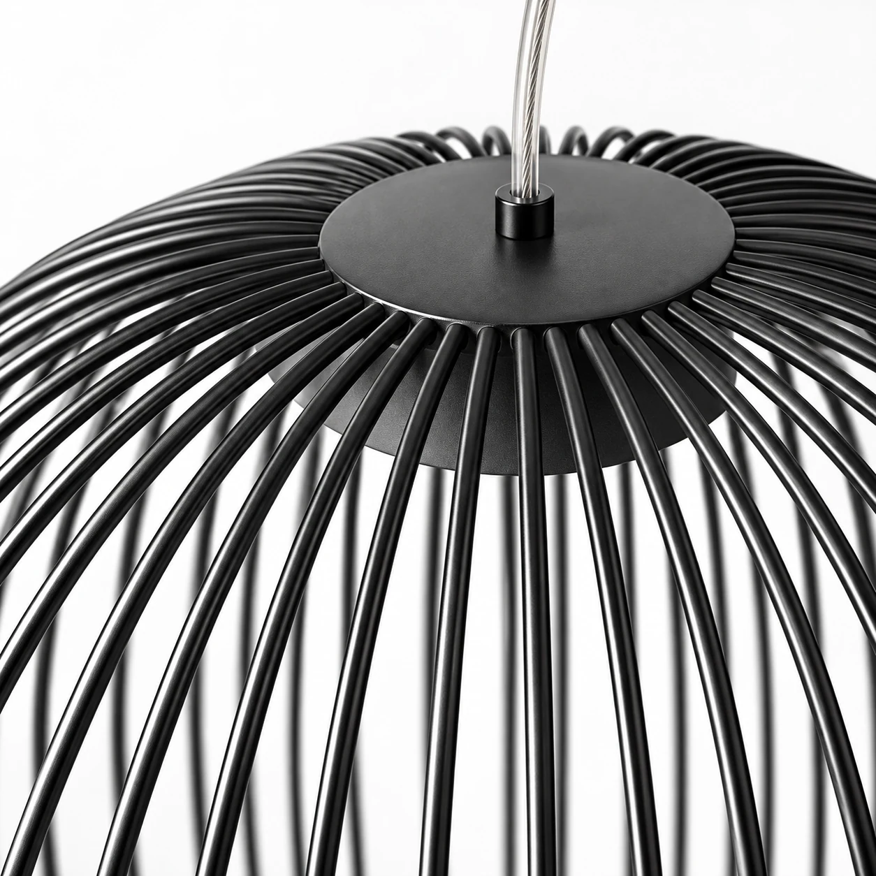 Close-up detail of the Radiloop pendant light construction