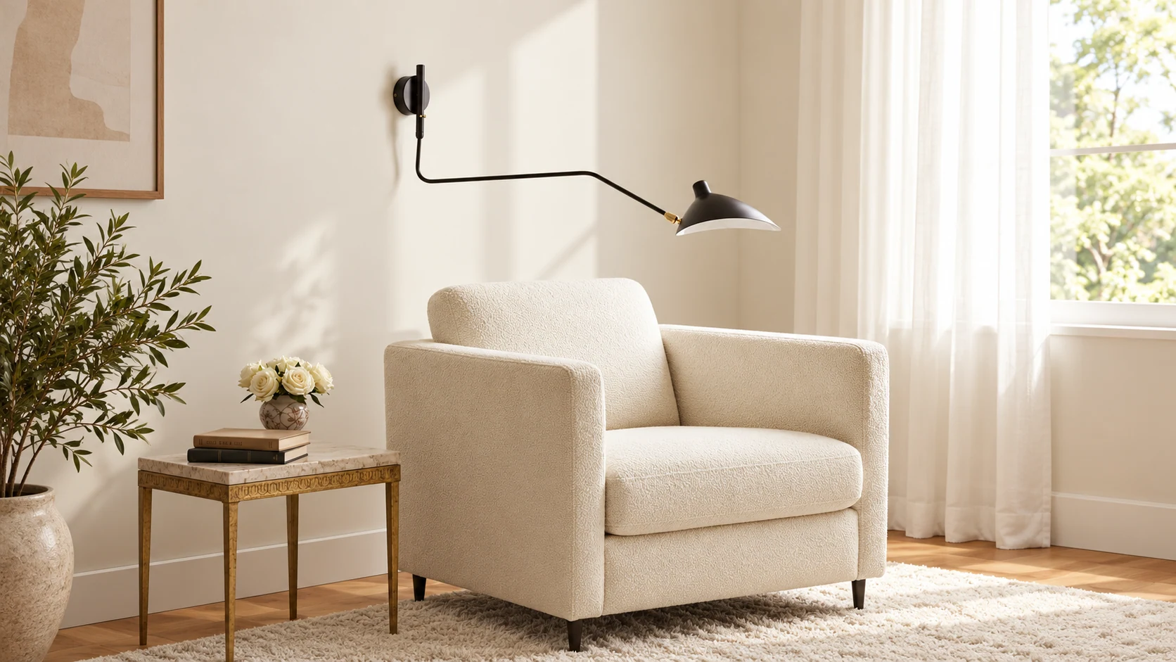 Arclume adjustable wall sconce in a modern interior
