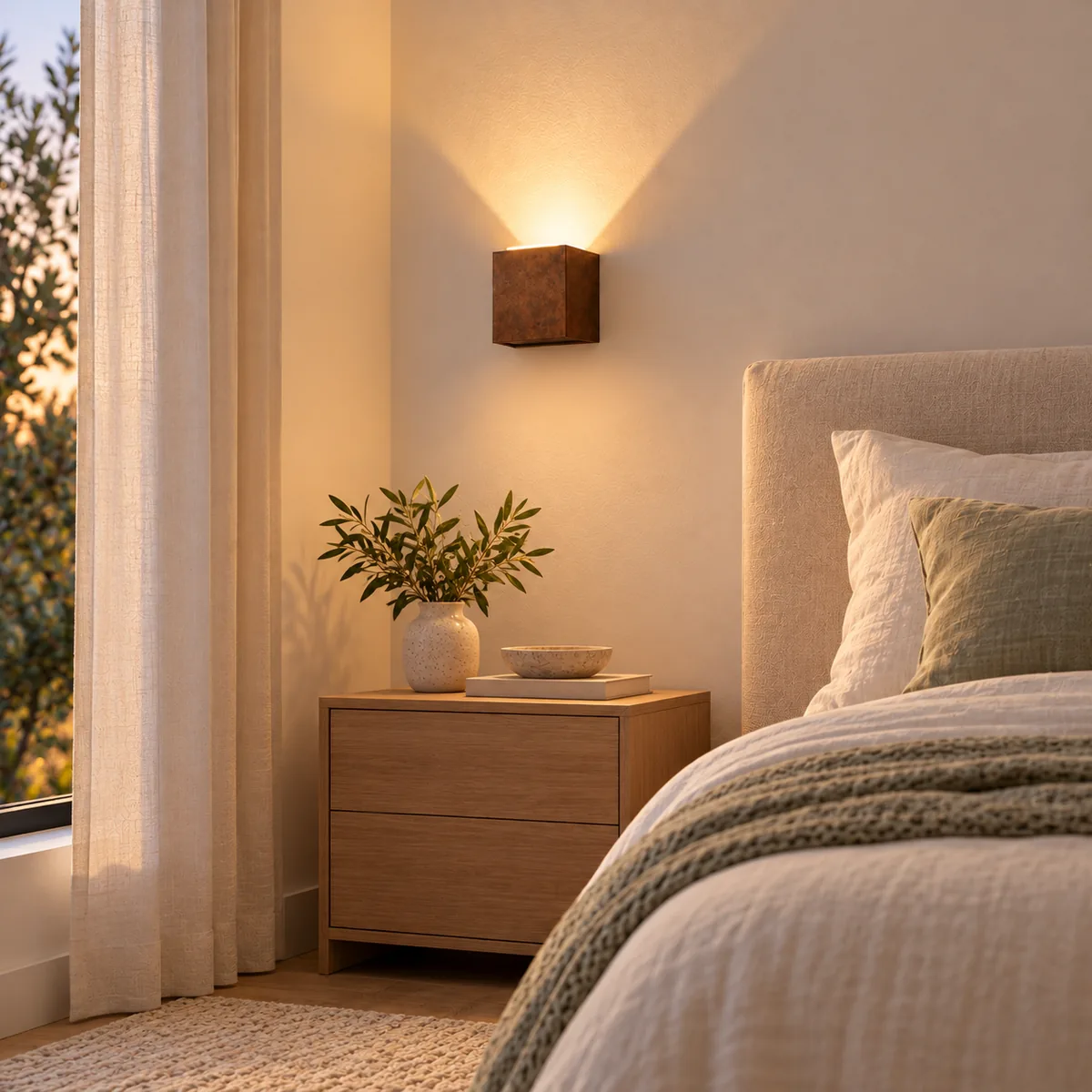 Four-Flap Aluminium Cube Wall Light, Cable or Battery