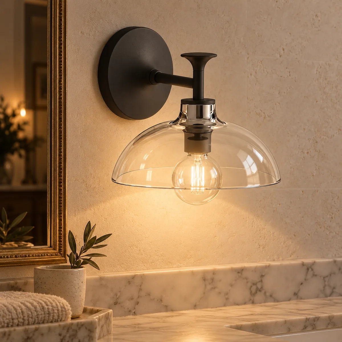 Clear Dome Vanity Bar